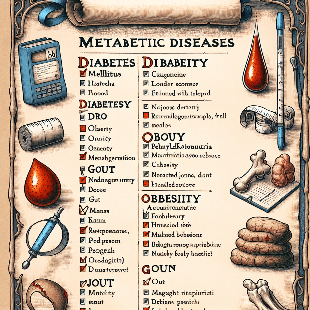 choroby metaboliczne lista