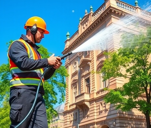 Jak skutecznie wykonać mycie elewacji myjką ciśnieniową w Warszawie – 5 kroków do perfekcyjnych efektów?