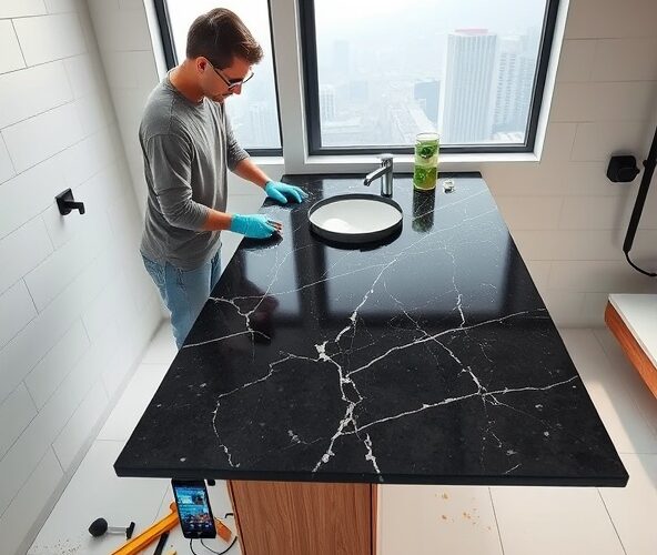 Czy w Warszawie warto samemu montować blaty do łazienki z granitu?