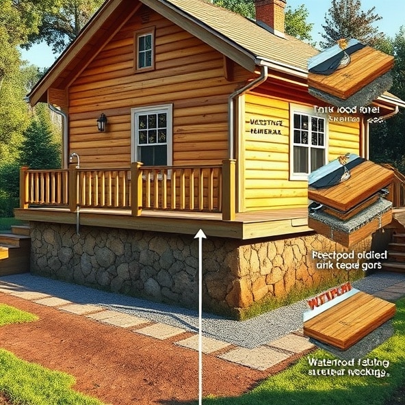 domek drewniany z tarasem