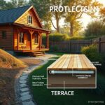 domek drewniany z tarasem