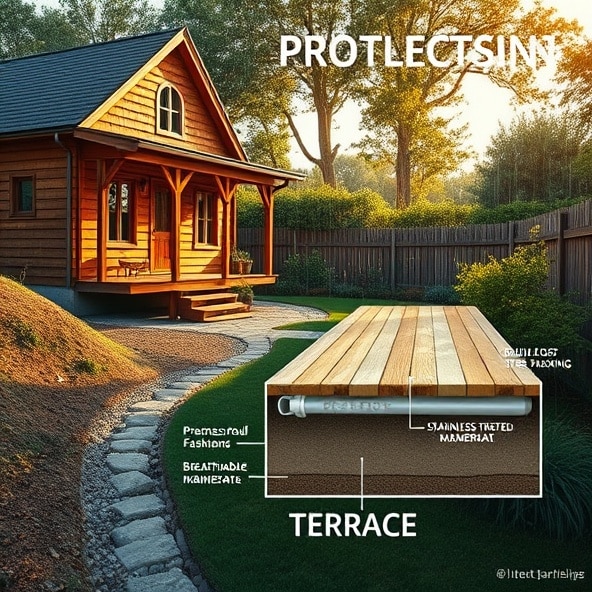 domek drewniany z tarasem