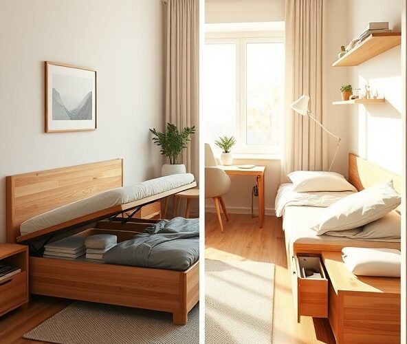 Drewniane łóżka bukowe z pojemnikiem czy szufladami do kawalerki?