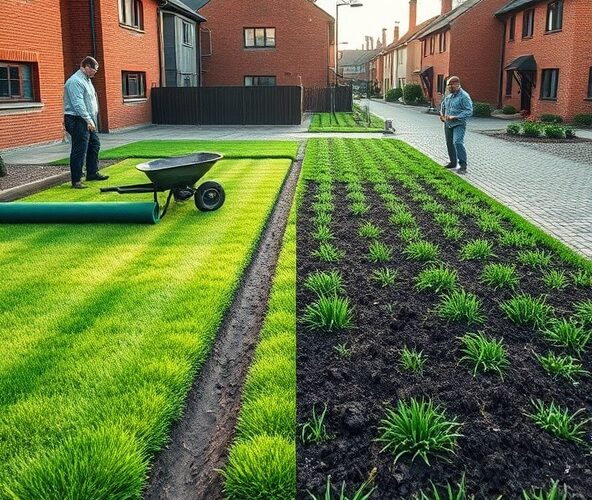 Trawa z rolki czy siew przy zakładaniu trawników w Żyrardowie?