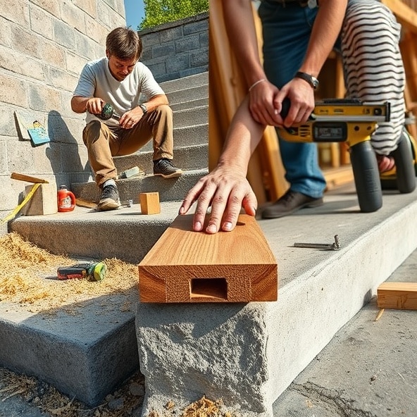 montaż schodów na beton