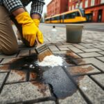 usuwanie plam oleju z kostki łódź